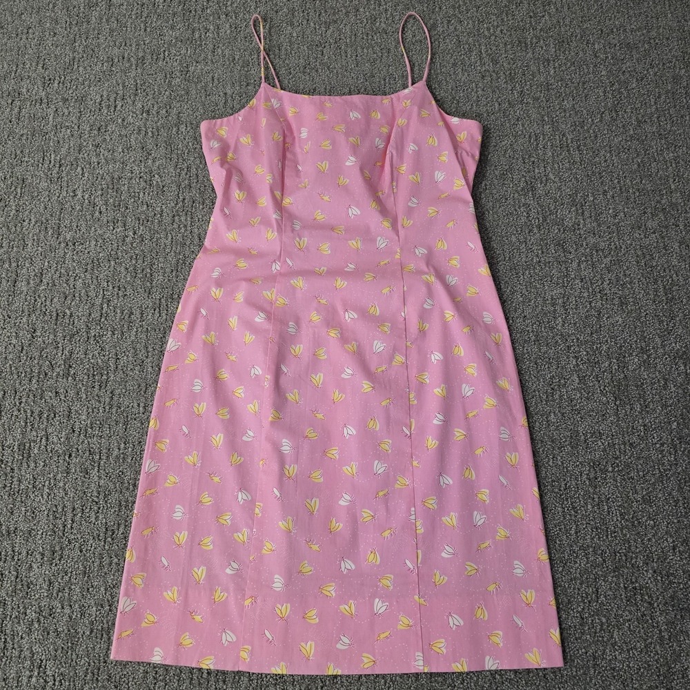 Vintage Lilly Pulitzer Dress 4 Pink Firefly Glow in Dark Y2K Sheath Midi RARE